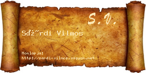 Sárdi Vilmos névjegykártya